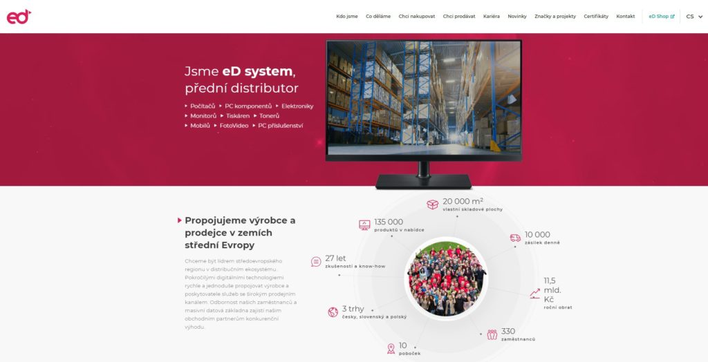 Nový web distributora eD system 